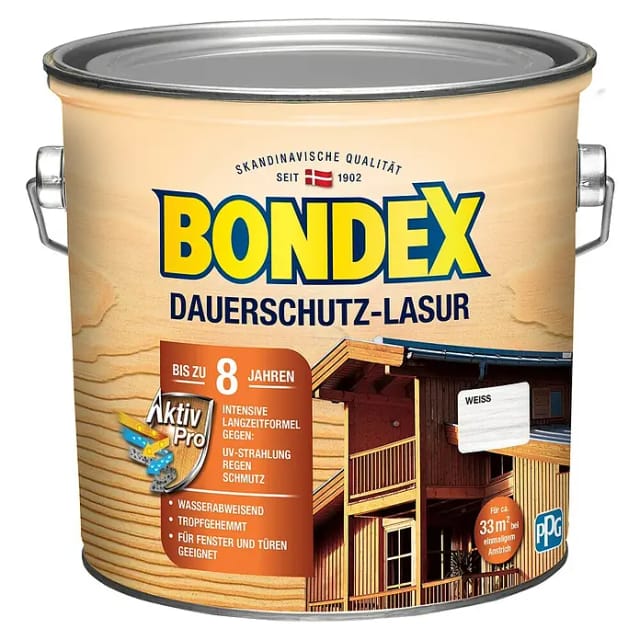 Bondex Dauerschutz-Lasur Weiß 2,5,