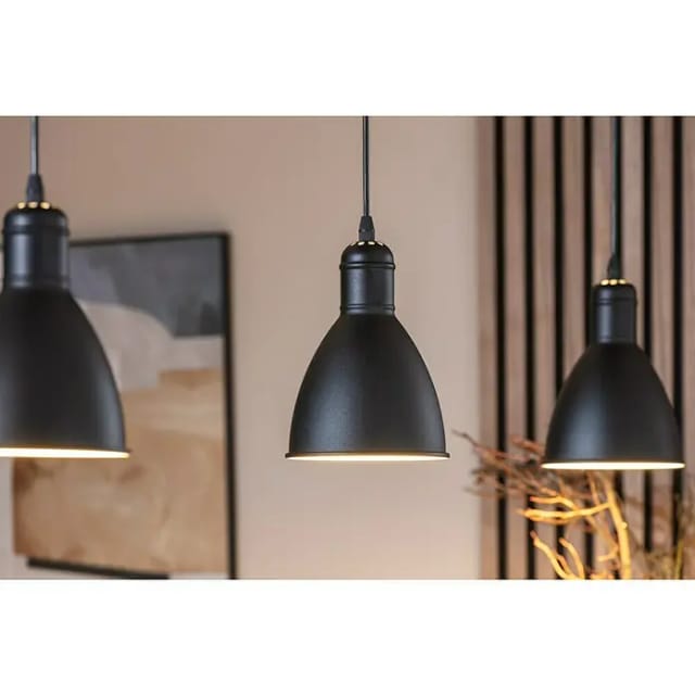 Eglo Pendelleuchte Priddy Schwarz - Weiß Ø 15,5 cm x 110 cm 1-flammig