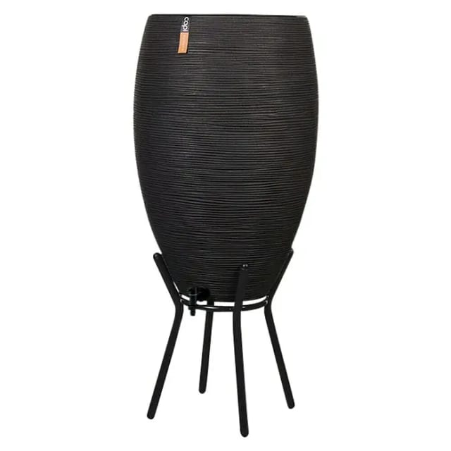 Capi Regentonne Regenspeicher Rib Schwarz 130L