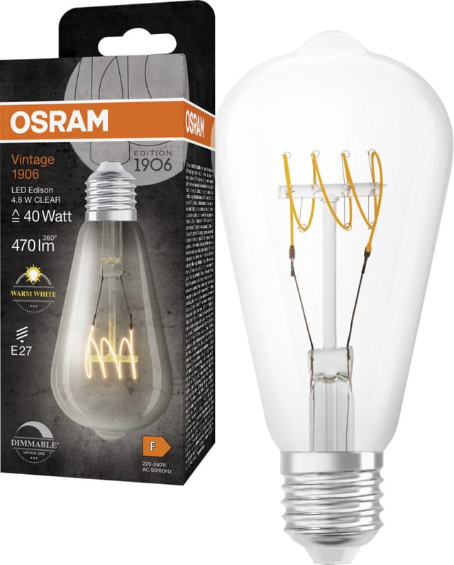 Osram LED-Leuchtmittel E27 Edisonform 4,8 W 470,m 14 x 6,4 cm (H x Ø)