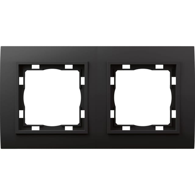 Elektromaterial Abdeckrahmen Vilma 2-fach Schwarz