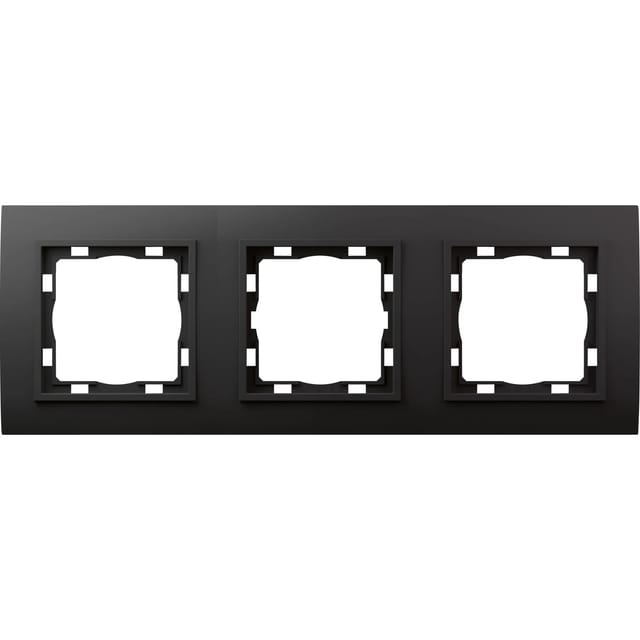Elektromaterial Abdeckrahmen Vilma 3-fach Schwarz