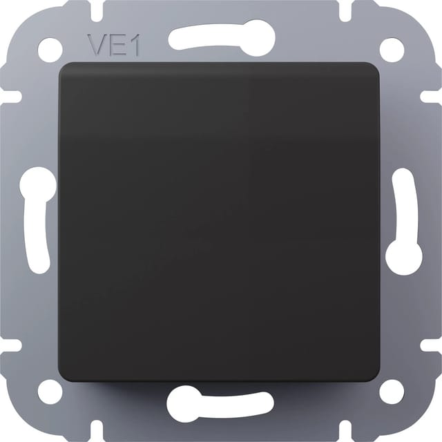Elektromaterial Steckdose Vilma mit Klappdeckel Schwarz Matt
