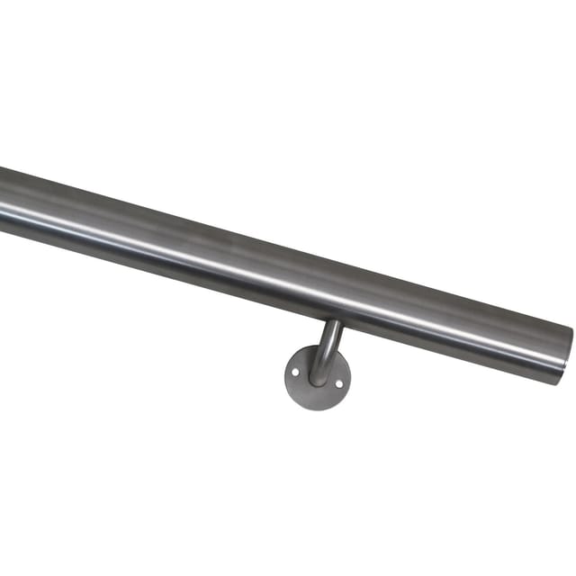 Handlaufset Kompakt Edelstahl V2A Ø 4 cm - 200 cm fest verschweißten Konsolen