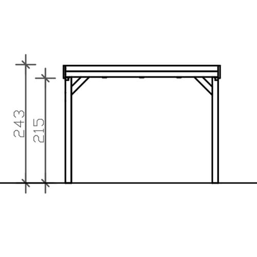 Skan Holz Carport Grunewald 321 cm x 554 cm mit EPDM-Dach Nussbaum