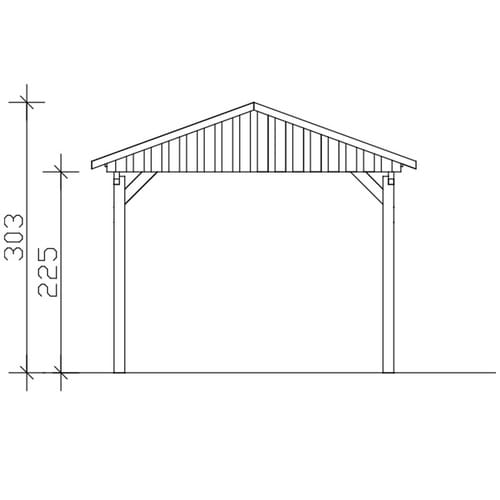 Skan Holz Carport Fichtelberg 317 cm x 566 cm Rote Schindeln Schiefergrau