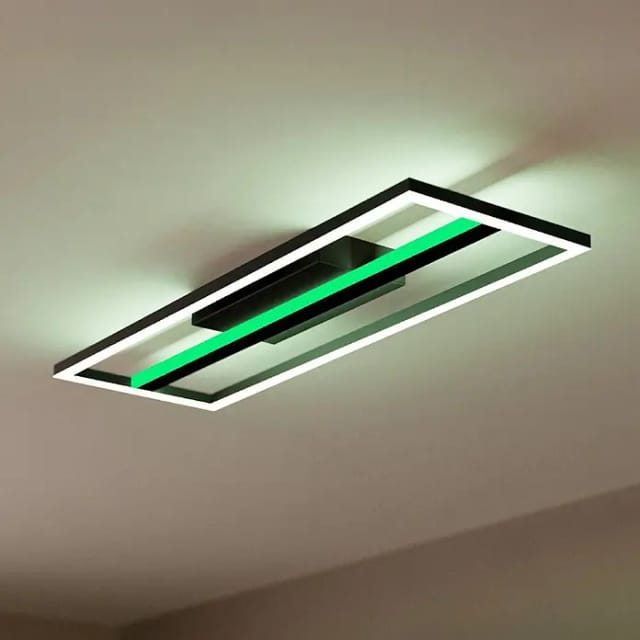 Eglo LED-Deckenleuchte Calagrano-Z Schwarz Weiß CCT-RGB 5 cm x 64 cm x 22 cm