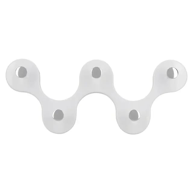 Siro Hakenleiste 01047 Kunststoff Weiß Chrom Länge 248 mm 5 Haken