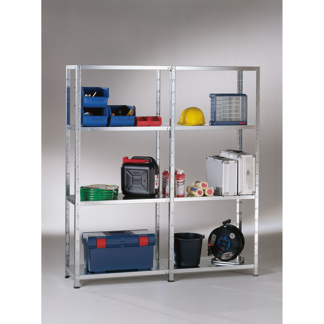 Schulte Set 1 Steckregal und 1 Anbauregal Verzinkt 180 cm x 180 cm x 35 cm