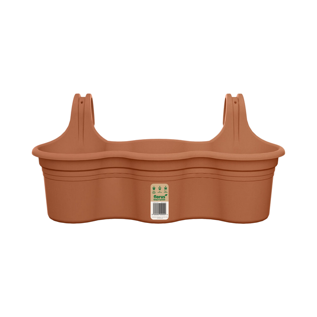 Florus Balkon-Hängetopf Mediterran Trio 52 cm x 26,2 cm x 24 cm Terra