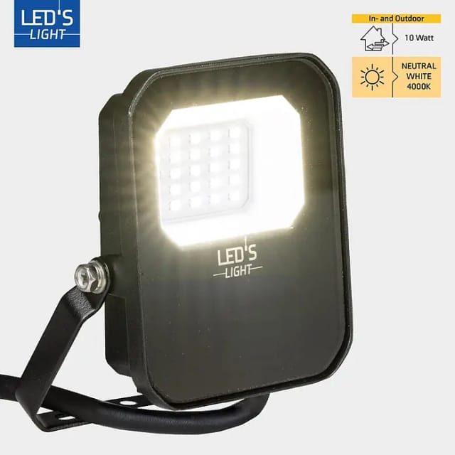 LED's,ight LED Wandstrahler 10W 1400lm 4000K IP65 IK06 Schwarz