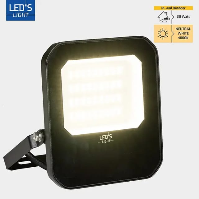 LED's,ight LED Wandstrahler 30W 4200lm 4000K IP65 IK07 Schwarz