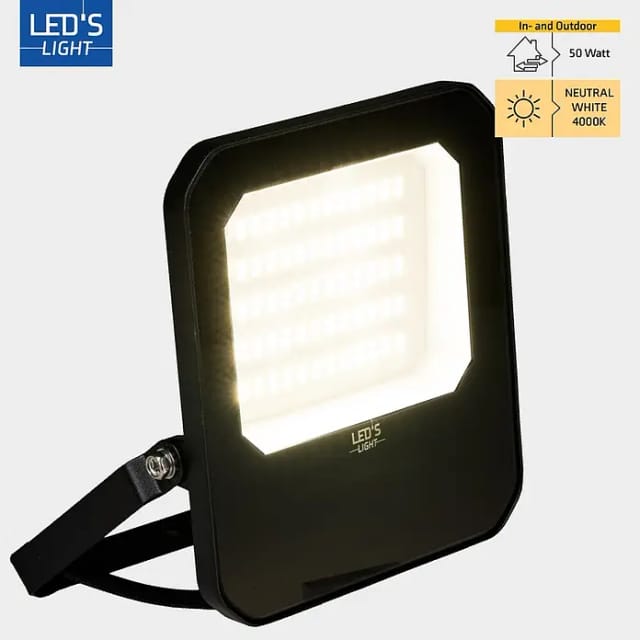 LED's,ight LED Wandstrahler 50W 7000lm 4000K IP65 IK07 Schwarz