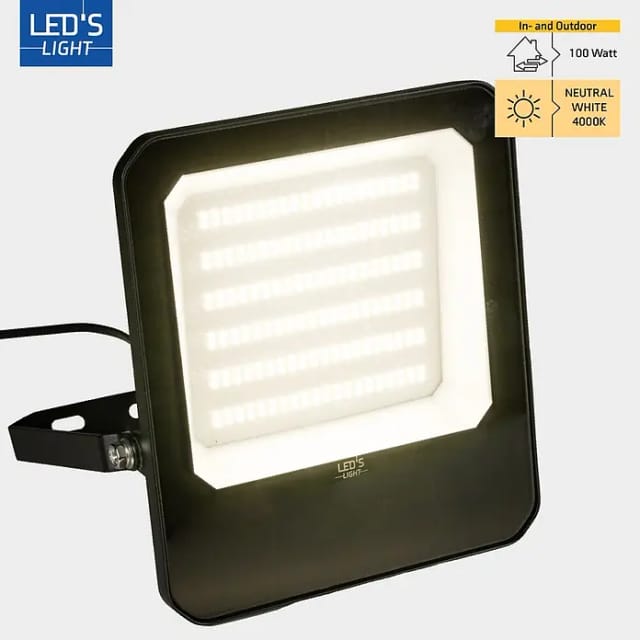 LED's,ight LED Wandstrahler 100W 14000lm 4000K IP65 IK07 Schwarz