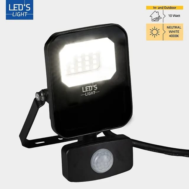 LED's,ight LED Wandstrahler 10W 1400lm 4000K IP65 IK06 Schwarz IK05 Sensor