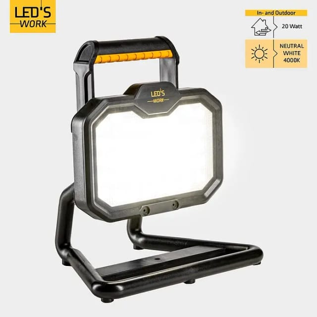 LED's Work Akku Arbeitsleuchte 20W 2000lm 4000K IP54 IK06 Schwarz