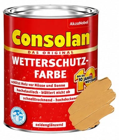Consolan Wetterschutzfarbe Sandgelb Seidenglänzend 750 ml