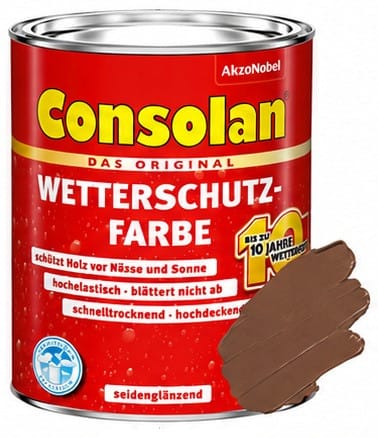 Consolan Wetterschutzfarbe Rehbraun Seidenglänzend 750 ml