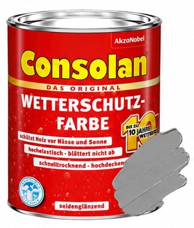 Consolan Wetterschutzfarbe Steingrau Seidenglänzend 750 ml