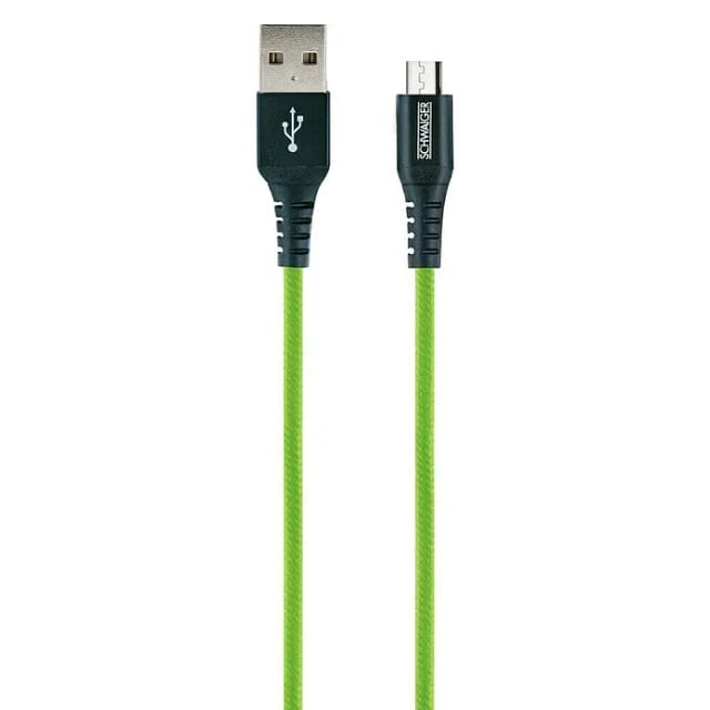 Micro USB Sync & Ladekabel Giftgrün 1,2 m