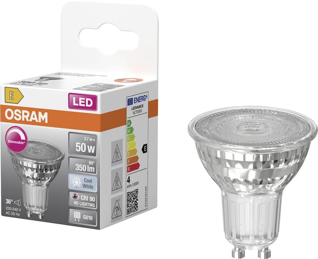 Osram LED-Leuchtmittel GU10 Reflektor PAR16 Dimmbar 3,7 W 350,m Neutralweiß