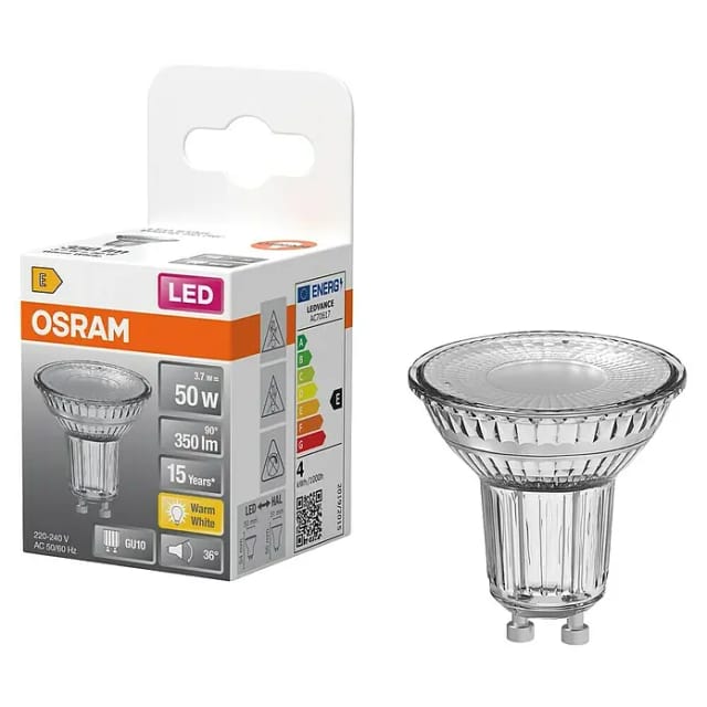 Osram LED-Leuchtmittel GU10 Reflektor PAR16 Warmweiß 3,7 W 350,m 5,4 cm x 5 cm