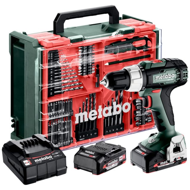 Metabo Akku-Schlagbohrmaschine SB 18 L Set Mobile Werkstatt 78tlg. inkl. 2 Akkus