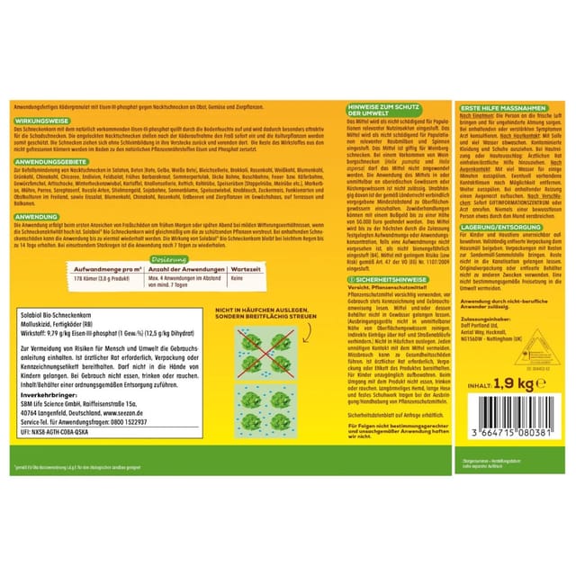 Solabiol Bio-Schneckenkorn 1,9 kg
