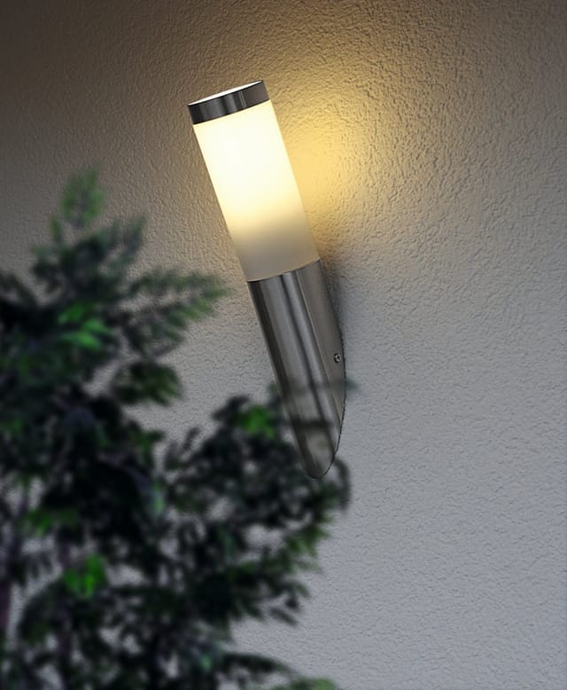 Eglo Außen-Wandleuchte Helsinki 1-flammig 39 cm x Ø 7,5 cm Edelstahl