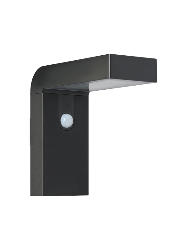 Eglo LED-Solar-Wandleuchte Baracconi mit Sensor 20 cm x 9 cm Schwarz