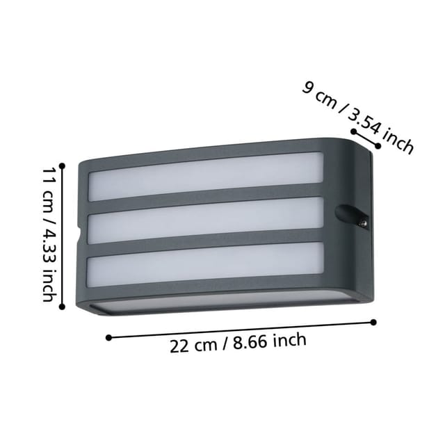 Eglo Wandleuchte Camarda 1-flammig 11 cm x 22 cm Anthrazit