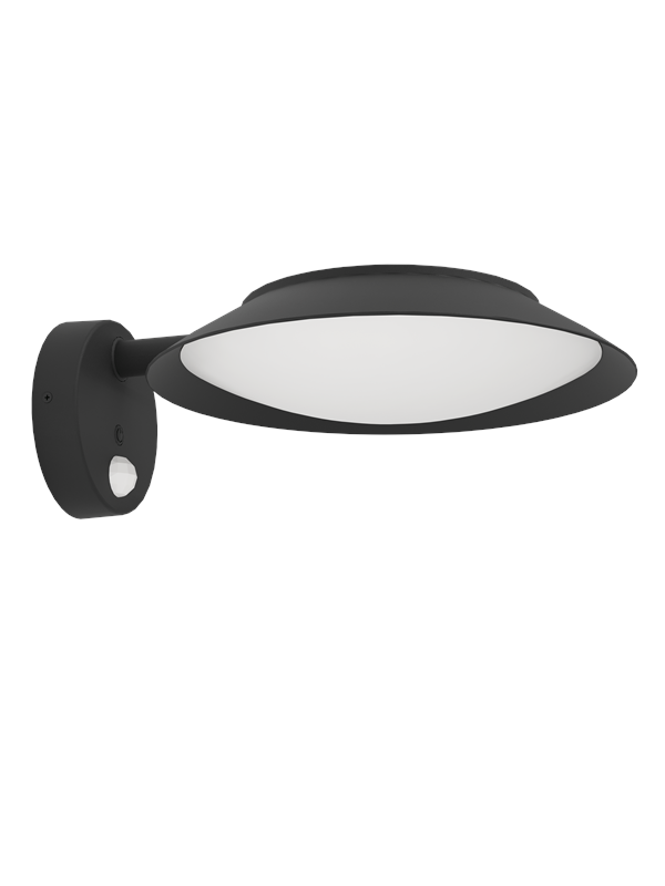 Eglo LED-Solar-Wandleuchte Cerrisi mit Sensor 10,5 cm x 25 cm Schwarz