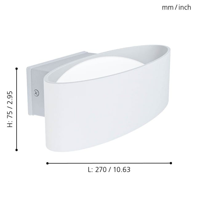 Eglo LED-Außen-Wandleuchte Chinoa 7,5 cm x 27 cm Weiß