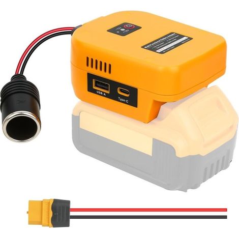 Akku-konverter Für Elektrowerkzeuge, 12-v-zigarettenanzünderadapter, Usb-a-auf-usb-c-ladegerät, Dewalt 20-v-akkuadapter, Xt60-ausgangskabel, Lithium-netzteil