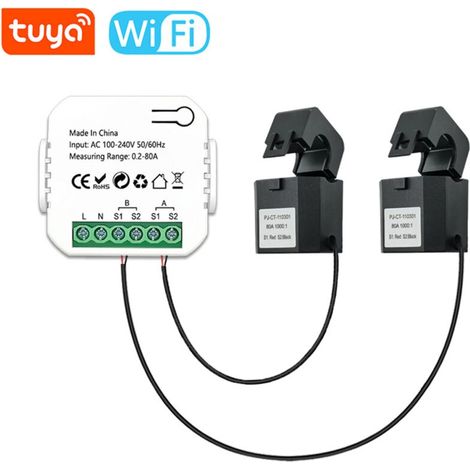 Intelligenter Wlan-energiezähler – Bidirektionale Überwachung 0,2–80 A – Spannung 100–240 V – Tuya-app Für Solarenergiemanagement