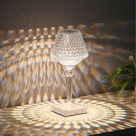 Nachttischlampe Mit Kristall-touch-funktion – 3 Helligkeitsstufen – Material: Pc Und Acryl – Stimmungslicht Für Schlaf- Und Wohnzimmer