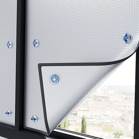 9 Mm Aluminium-sonnenschutzfolie – 99 % Uv-schutz – Bis Zu 90 % Blendungsreduzierung – Saugnapf Für Einfache Montage (50 X 70 Cm)