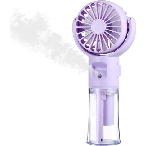 Mini-akku-ventilator Mit Sprühfunktion – 4 Geschwindigkeitsstufen – Integrierter Luftbefeuchter – 4 Bis 15 Stunden Akkulaufzeit – Leise Und Wasserdicht