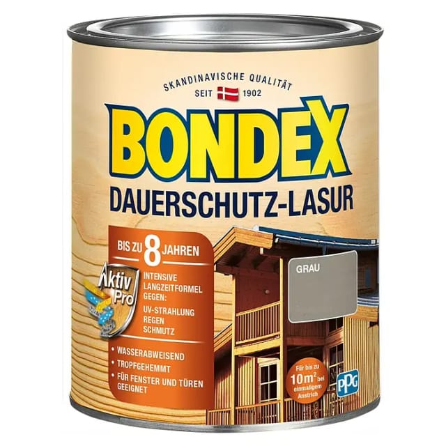 Bondex Dauerschutz-Lasur Grau 750 ml