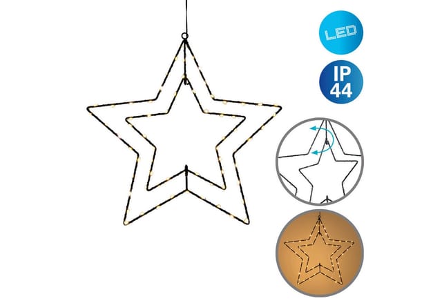 Näve Outdoor LED Weihnachtsdeko Fensterstern Schwarz