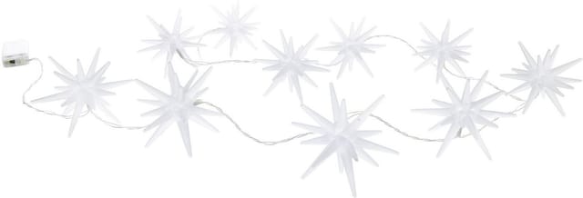 Näve Outdoor 10er-LED Weihnachtslichterkette 3D-Sterne Batteriebetrieben