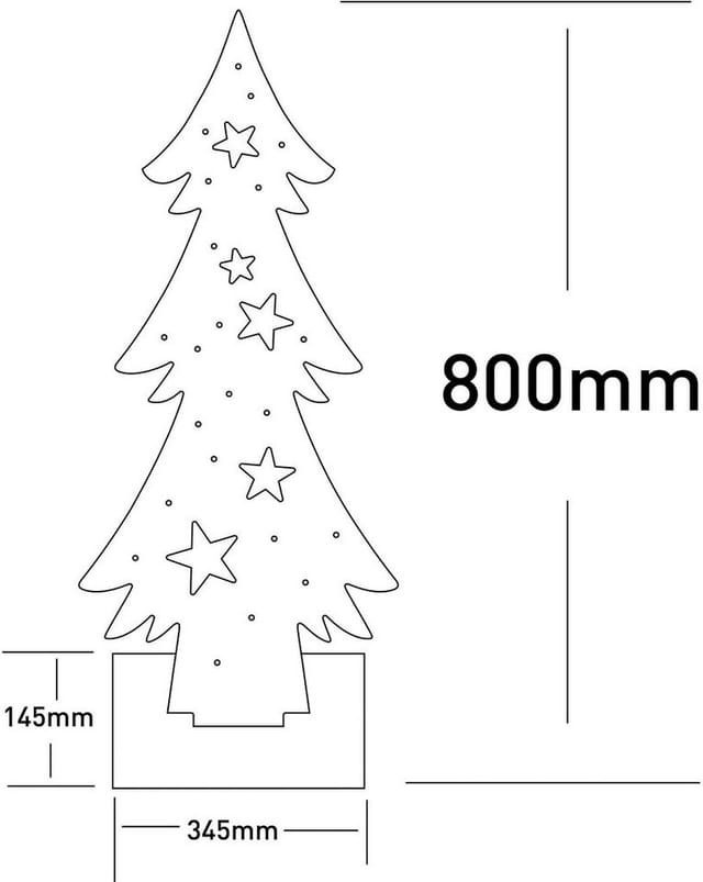 Näve Outdoor LED Weihnachtsdeko Holz Tannenbaum 80 cm