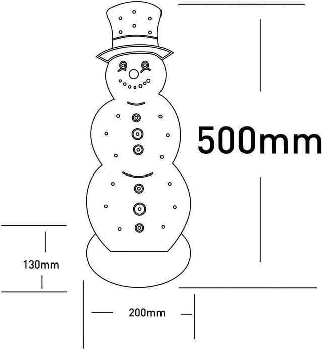 Näve Outdoor LED Weihnachtsdeko Holz Snowy 50 cm