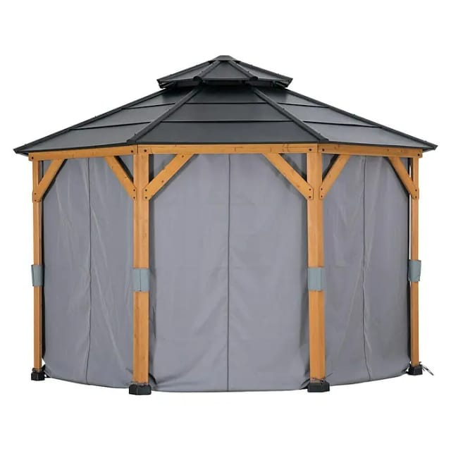 Sunjoy Vorhang für Zedernholz Gazebo 395 cm x 395 cm