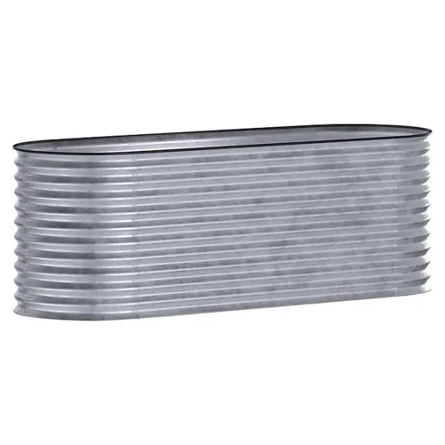Floraworld Hochbeet Welle 240 cm x 80 cm x 82 cm Silber