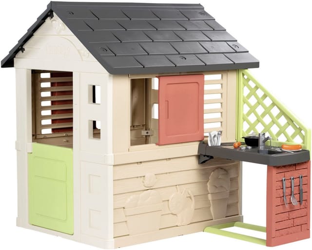 Smoby Spielhaus Natur mit Küche 127 cm x 145 cm x 110 cm
