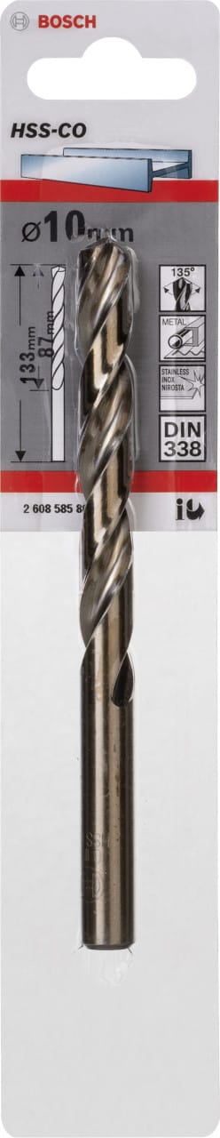Bosch Metallbohrer Pro HSS-Co 10 mm x 87 mm x 133 mm