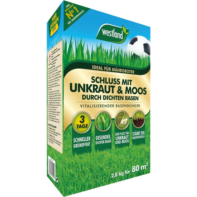Westland Rasendünger Schluss mit Unkraut & Moos 2,8 kg für 80 m²