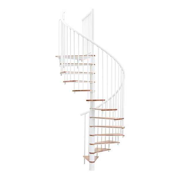 Minka Spindeltreppe Switch Ø 160 cm Buche-Weiß Raumhöhe bis 295 cm