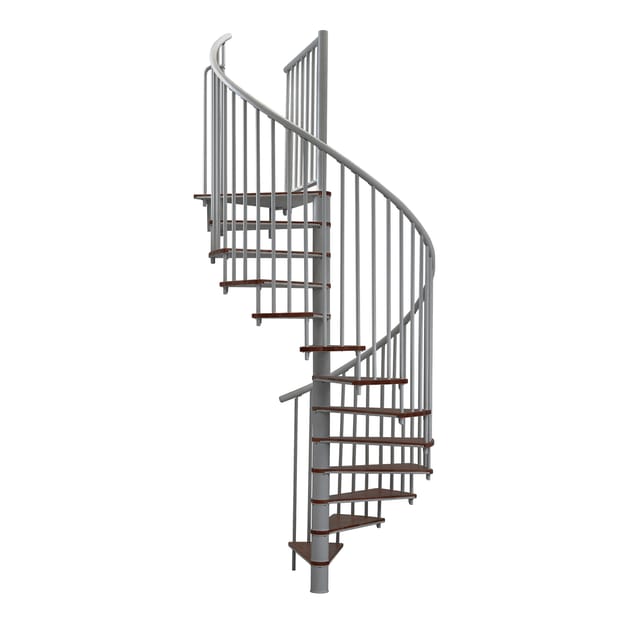Minka Spindeltreppe Switch Ø 120 cm Walnuss-Grau Raumhöhe bis 295 cm